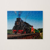 Steam Train Engine Locomotive Railroad Jigzaag Puz Legpuzzel (Horizontaal)