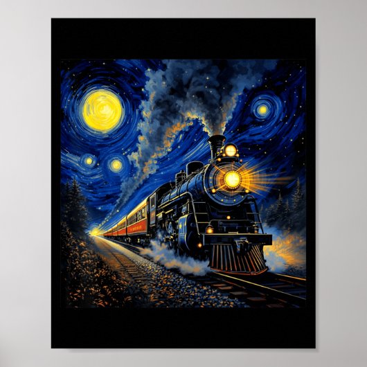 Steam Train Graphic For Men Boys Locomotive Poster (Voorkant)
