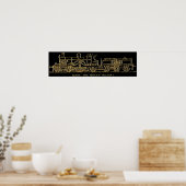 Steam Train, GWR, The Queen, 3041, B & W Poster (Keuken)
