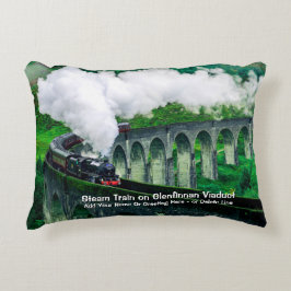 Steam Train in Glenfinnan Viaduct - Naam toevoegen Accent Kussen