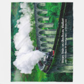 Steam Train in Glenfinnan Viaduct - Naam toevoegen Fleece Deken (Voorkant)