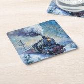 Steam Train Kartonnen Onderzetters (Schuin)