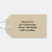  "Steam Train Man Birthday Party" Dank u Cadeaulabel (Achterkant Horizontaal)