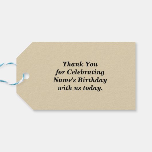 "Steam Train Man Birthday Party" Dank u Cadeaulabel (Achterkant Horizontaal)