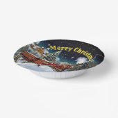 Steam Train Man's kerstfeest Papieren Kommen (Gebogen)