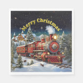 Steam Train Man's kerstfeest Servet (Voorkant)