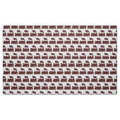 Steam Train Pattern - Donkerbruin op White Stof (Fat Quarter)