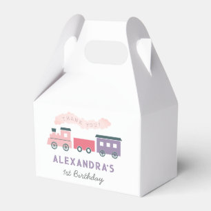 Steam Train Pink Girl Birthday Bedankt voor de doo Bedankdoosjes