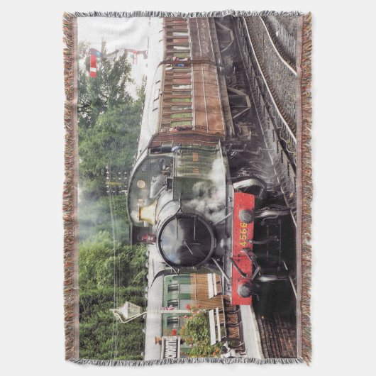 STEAM TRAIN Throw Blanket Deken (Voorkant Verticaal)