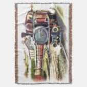 STEAM TRAIN Throw Blanket Deken (Voorkant Verticaal)