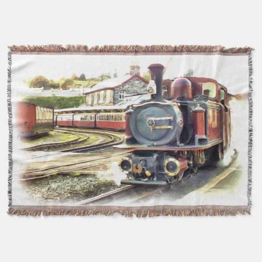 STEAM TRAIN Throw Blanket Deken (Voorkant)