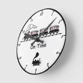 Steam Train Wall Clock Ronde Klok (Hoek)