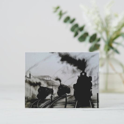 Steam-Trains Briefkaart (Staand voorkant)