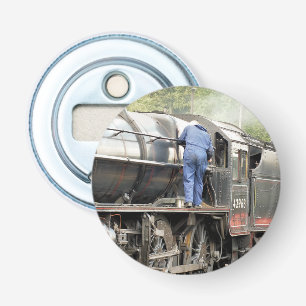 STEAM TRAINS BUTTON FLESOPENER