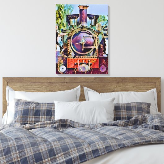 STEAM TRAINS CANVAS AFDRUK (Insitu (Slaapkamer))