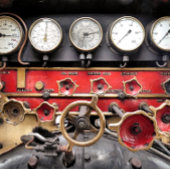 STEAM TRAINS CANVAS AFDRUK