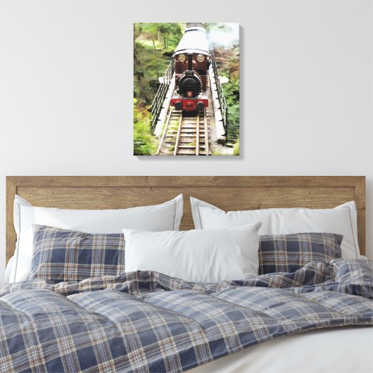 STEAM TRAINS CANVAS AFDRUK (Insitu (Slaapkamer))
