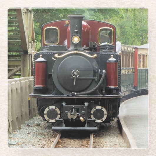 STEAM TRAINS GLAZEN ONDERZETTER (Voorkant)