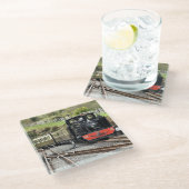 STEAM TRAINS GLAZEN ONDERZETTER (Schuin)