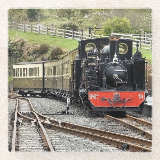 STEAM TRAINS GLAZEN ONDERZETTER (Voorkant)