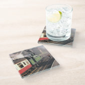 STEAM TRAINS GLAZEN ONDERZETTER (Schuin)