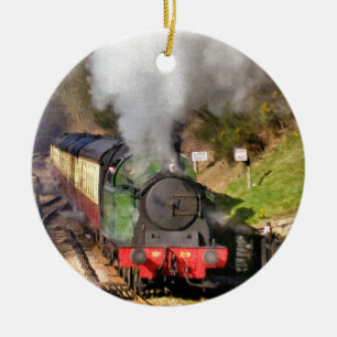 STEAM TRAINS KERAMISCH ORNAMENT