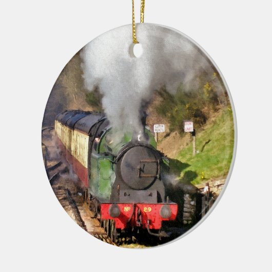 STEAM TRAINS KERAMISCH ORNAMENT (Links)
