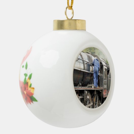 STEAM TRAINS KERAMISCHE BAL ORNAMENT (Links)