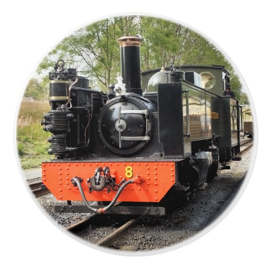 STEAM TRAINS KERAMISCHE KNOP (Voorkant)