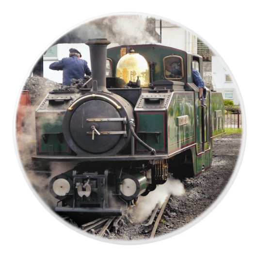 STEAM TRAINS KERAMISCHE KNOP (Voorkant)