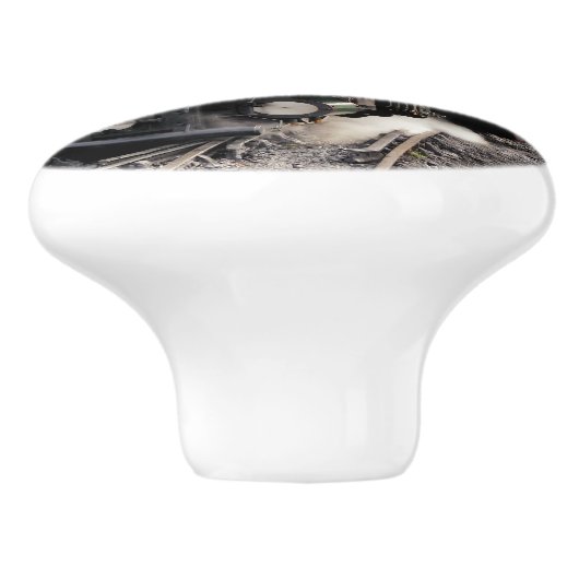 STEAM TRAINS KERAMISCHE KNOP (Zijkant)