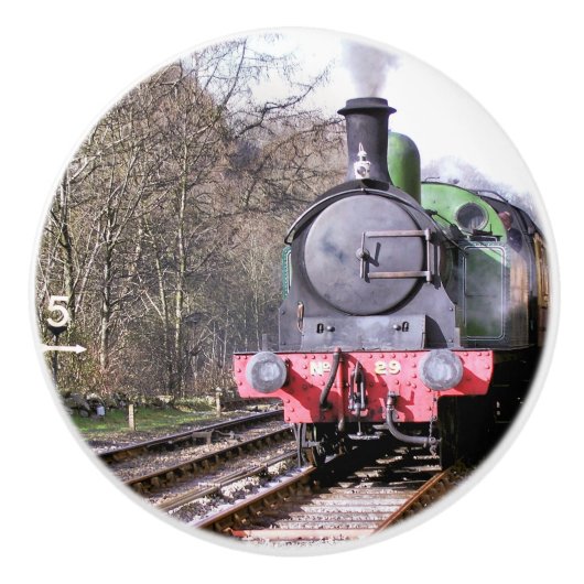 STEAM TRAINS KERAMISCHE KNOP (Voorkant)
