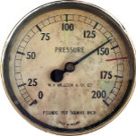 STEAM TRAINS ORNAMENT<br><div class="desc">Een oude drukmeter van een stoomtrein.</div>
