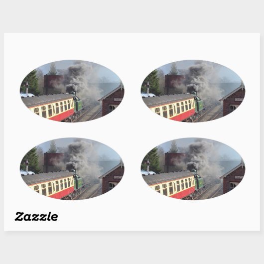 STEAM TRAINS OVALE STICKER (Vel)