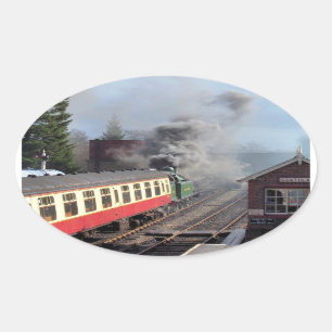 STEAM TRAINS OVALE STICKER