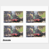 STEAM TRAINS RECHTHOEKIGE STICKER (Vel)