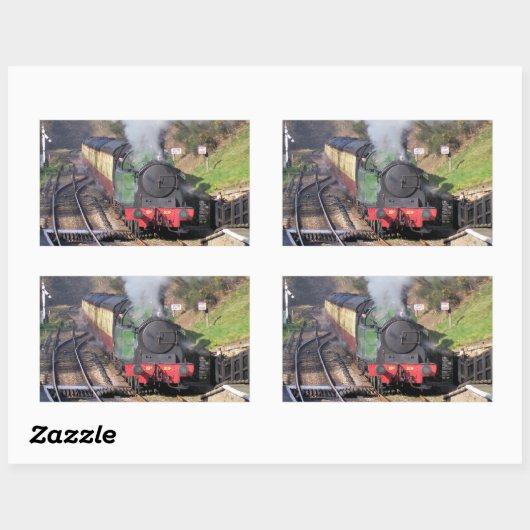 STEAM TRAINS RECHTHOEKIGE STICKER (Vel)