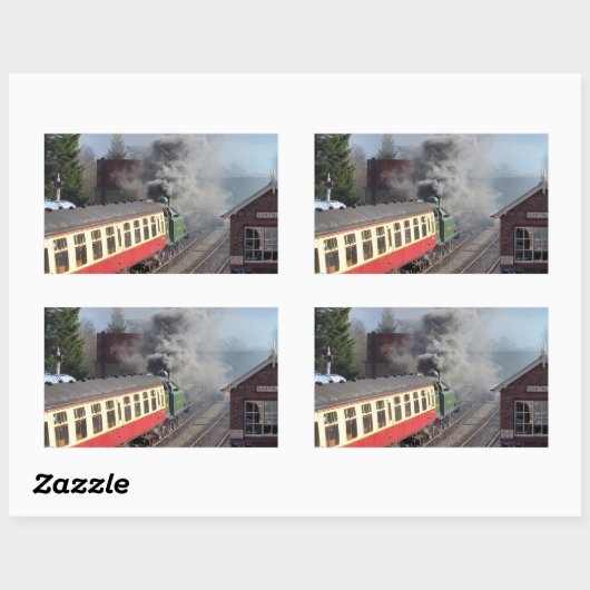 STEAM TRAINS RECHTHOEKIGE STICKER (Vel)