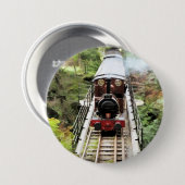 STEAM TRAINS RONDE BUTTON 7,6 CM (Voorkant /achterkant)