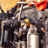 STEAM TRAINS RONDE BUTTON 7,6 CM