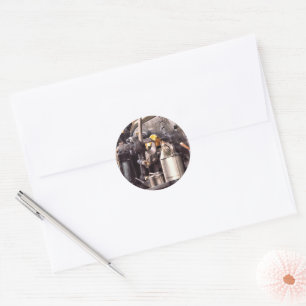 STEAM TRAINS RONDE STICKER