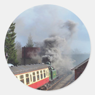 STEAM TRAINS RONDE STICKER