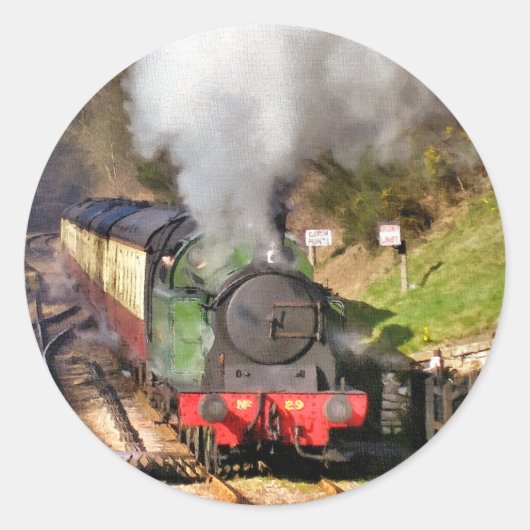 STEAM TRAINS RONDE STICKER (Voorkant)