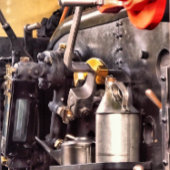 STEAM TRAINS RONDE STICKER