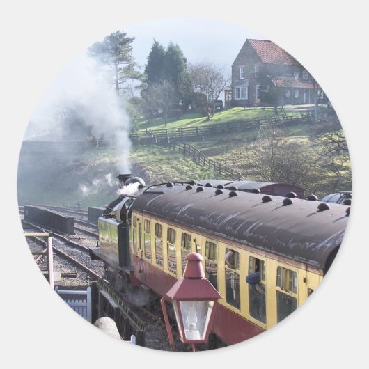 STEAM TRAINS RONDE STICKER (Voorkant)