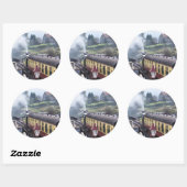 STEAM TRAINS RONDE STICKER (Vel)
