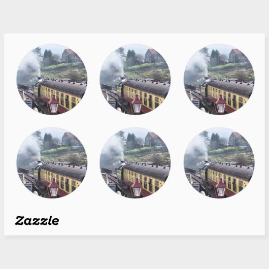 STEAM TRAINS RONDE STICKER (Vel)