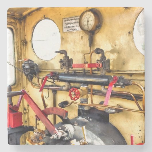 STEAM TRAINS STENEN ONDERZETTER (Voorkant)