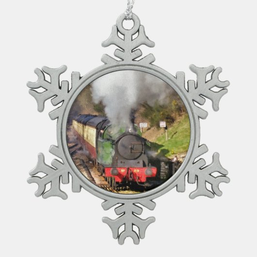 STEAM TRAINS TIN SNEEUWVLOK ORNAMENT (Voorkant)