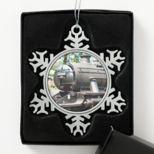 STEAM TRAINS TIN SNEEUWVLOK ORNAMENT